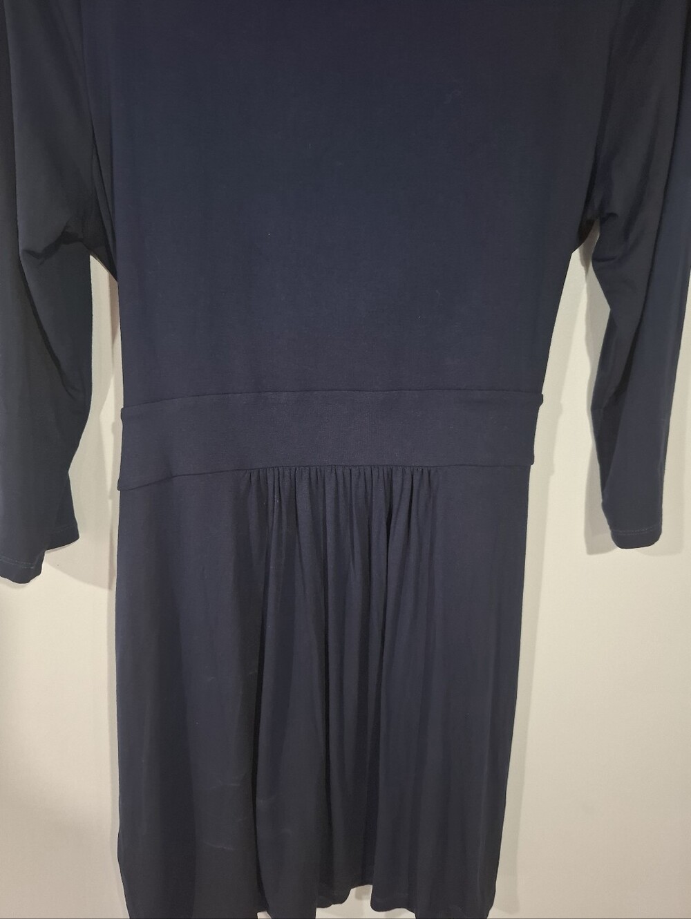 Boden Women’s Navy Sylvia Tie Jersey Knit 3/4 Sleeves Mini Tunic Dress soft 10P - Picture 6 of 11